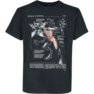 Stranger Things T-shirt - Anatomy Of A Demogorgon - S L - för Herr - svart