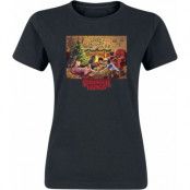 Stranger Things T-shirt - Christmas Gathering - L XXL - för Dam - svart