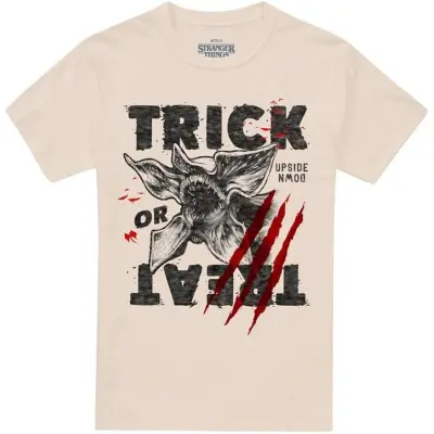 Stranger Things T-shirt - Demogorgon - Trick Or Treat Sketch - S 3XL - för Herr - naturfärgad
