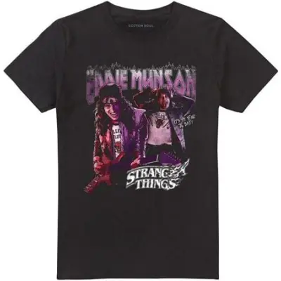 Stranger Things T-shirt - Eddie Munson Homage 86 - S XXL - för Herr - svart