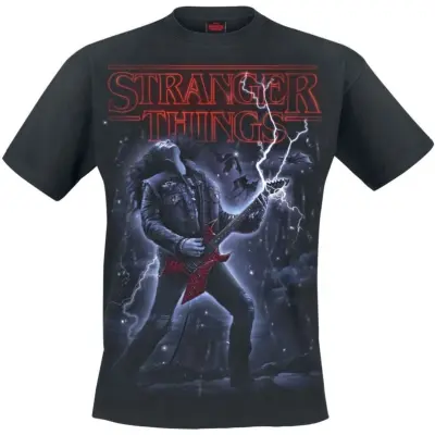 Stranger Things T-shirt - Eddie - The Banished - S XXL - för Herr - svart