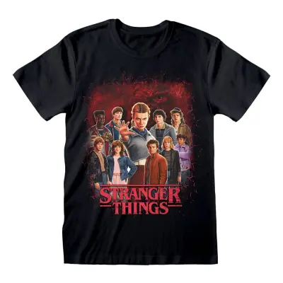 Stranger Things T-Shirt Group of all Characters Size S