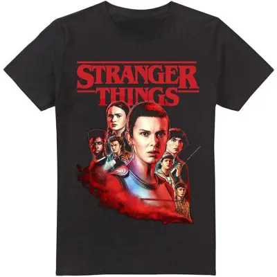 Stranger Things T-shirt - Hawkins Heroes Poster - S XXL - för Herr - svart