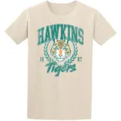 Stranger Things T-shirt - Hawkins Tigers - S XL - för Dam - naturfärgad
