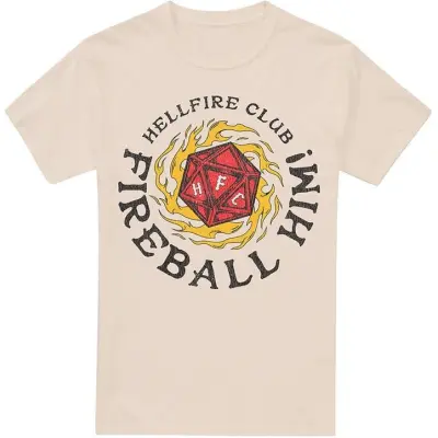 Stranger Things T-shirt - Hellfire Club Fireball Him - S XXL - för Herr - creme