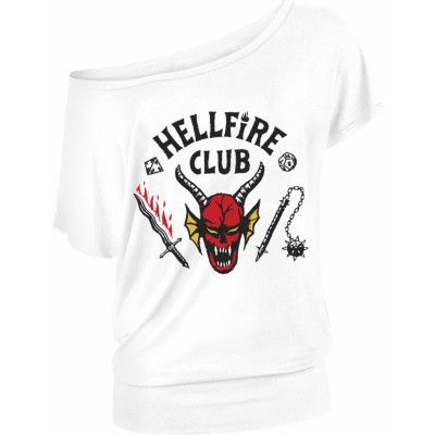 Stranger Things T-shirt - Hellfire Club - L XL - för Dam - vit