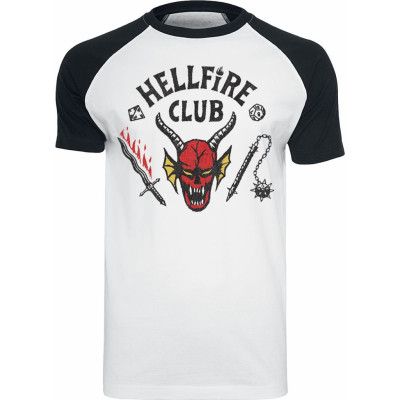 Stranger Things T-shirt - Hellfire Club - S M - för Herr - vit/svart