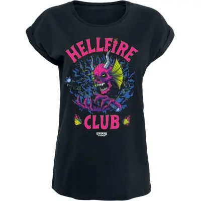Stranger Things T-shirt - Hellfire Club - M L - för Dam - svart