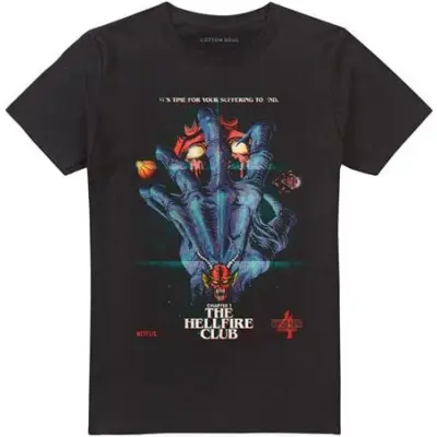 Stranger Things T-shirt - Hellfire Poster - S XXL - för Herr - svart