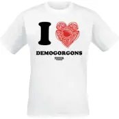 Stranger Things T-shirt - I Love Demogorgons - S XXL - för  vit