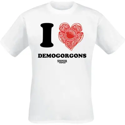 Stranger Things T-shirt - I Love Demogorgons - S XXL - för  vit