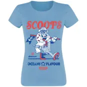 Stranger Things T-shirt - Scoops Ahoy - S XXL - för Dam - blå