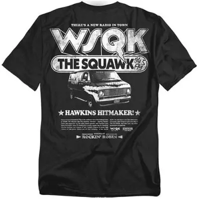 Stranger Things T-shirt - Season 5 - Hawkins Hitmaker WSQK Back - S XXL - för Herr - svart