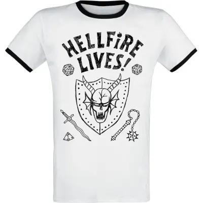 Stranger Things T-shirt - Season 5 - Hellfire Lives! - S 3XL - för Herr - flerfärgad