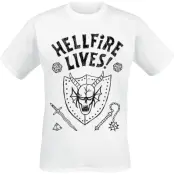 Stranger Things T-shirt - Season 5 - Hellfire Lives! - S 5XL - för Herr - vit