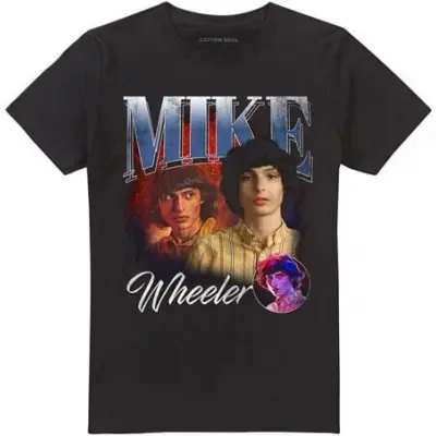 Stranger Things T-shirt - Season 5 - Mike Homage - S XXL - för Herr - svart