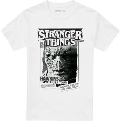 Stranger Things T-shirt - Season 5 - Newspaper Vecna - S XXL - för Herr - vit