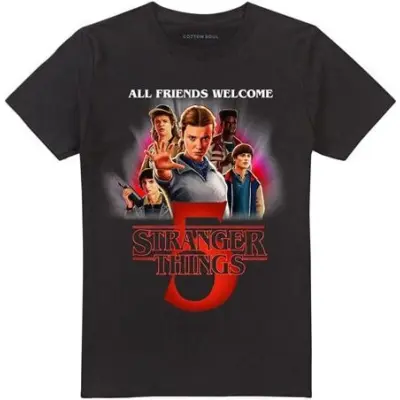 Stranger Things T-shirt - Season 5 - Poster - S XXL - för Herr - svart