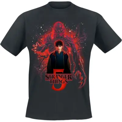 Stranger Things T-shirt - Season 5 - Poster Sorcerer Will Versus Vecna - S 4XL - för Herr - svart