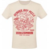 Stranger Things T-shirt - Surfer Boy Pizza - S XL - för Herr - beige