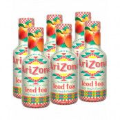 6 stycken Arizona Iced Tea Peach Stor 500 ml Läskedryck