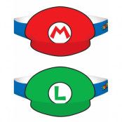 8 stk Mario och Luigi Partyhattar - Super Mario Party
