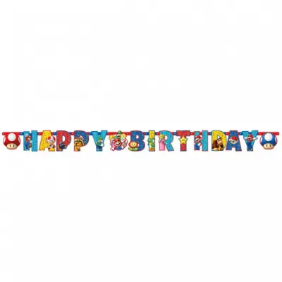 Banderoll Super Mario Bros 190 cm