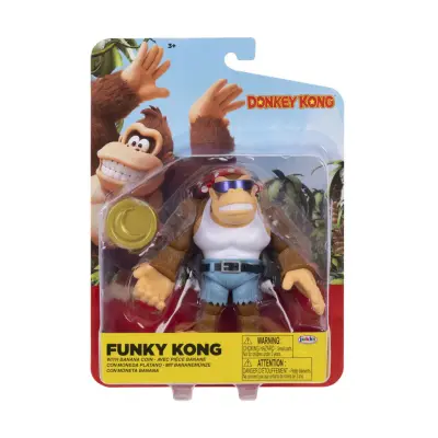 Donkey Kong Figur 10cm Funky Kong with Banana coin - Donkey Kong -  Leksaksaffären