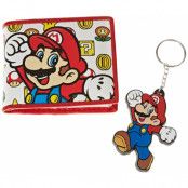 Nintendo Mario Wallet + Keychain Giftset