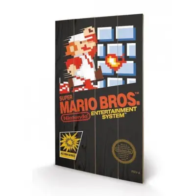 Nintendo - Printing On Wood 40X59 - Super Mario Bros Nes Cover