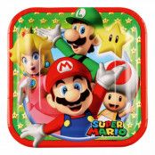 Pappersassietter Super Mario Kvadrat - 8-pack