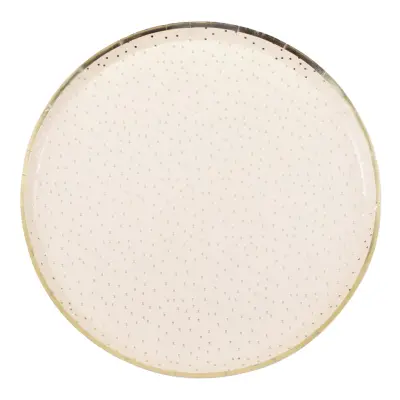 Papperstallrikar Peach med Prickar