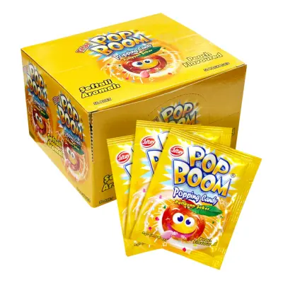 Pop Boom Popping Candy Peach Storpack - 50-pack