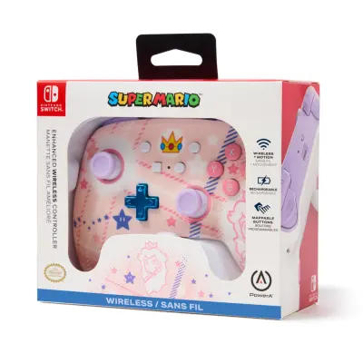 PowerA Enhanced Wireless Controller Princess Peach Plaid