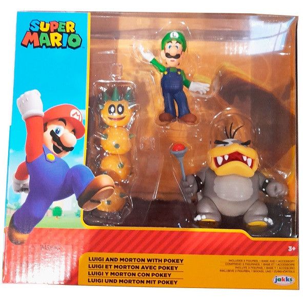 Super Mario Bros Luigi and Morton Koopa pack 3 figures 6,5cm - Geekbutiken