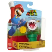 Super Mario Figur 10cm Piranha Plant with Coin