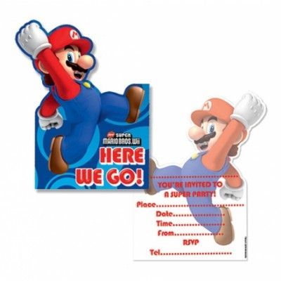 Super Mario Inbjudningskort