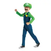 Super Mario Luigi Utklädningskläder M 7-8 år - Super Mario -  Leksaksaffären