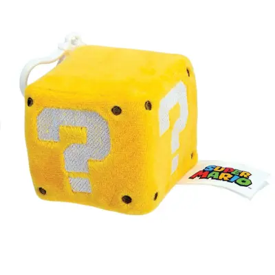 Super Mario Mjukdjur med clip Question Block - Super Mario -  Leksaksaffären