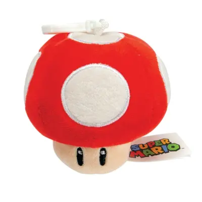 Super Mario Mjukdjur med clip Red Mushroom - Super Mario -  Leksaksaffären