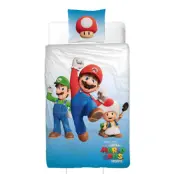 Super Mario Movie Bäddset 150x210cm - Super Mario -  Leksaksaffären
