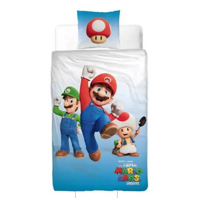 Super Mario Movie Bäddset 150x210cm - Super Mario -  Leksaksaffären