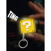 Super Mario - Question Block Light-Up Keychain with Sound