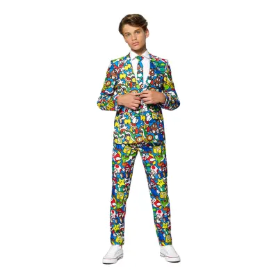 OppoSuits Teen Super Mario Kostym - 158/164