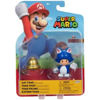 Super Mario Figur 10cm Cat Toad with Super Bell - Super Mario -  Leksaksaffären