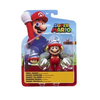 Super Mario Figur 10cm Drill Mario with Drill Mushroom - Super Mario -  Leksaksaffären