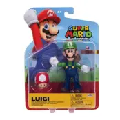 Super Mario Figur 10cm Luigi with Super Mushroom - Super Mario -  Leksaksaffären