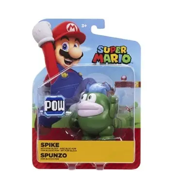 Super Mario Figur 10cm Spike with POW Block - Super Mario -  Leksaksaffären
