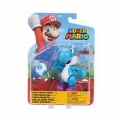 Super Mario Figur 10cm W40 Light Blue Yoshi with Egg