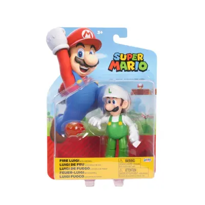 Super Mario Figur 10cm W41 Luigi with Fire Accessory - Super Mario -  Leksaksaffären